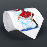 Christmas Party Neck Tie Snowman and Girl Dance<br><div class="desc">Happy Snowman and Girl Dance Tango Christmas Party Fun Cartoon Drawing - Choose / Add Your Unique Text / Name / Colour - Make Your Special Gift - Resize and move or remove and add elements / text with customization tool ! Drawing and Design by MIGNED. Please see my other...</div>