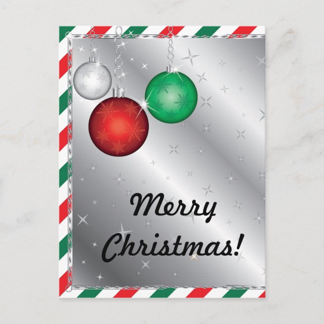 Christmas Party Ornament invitation Postcard (Front)