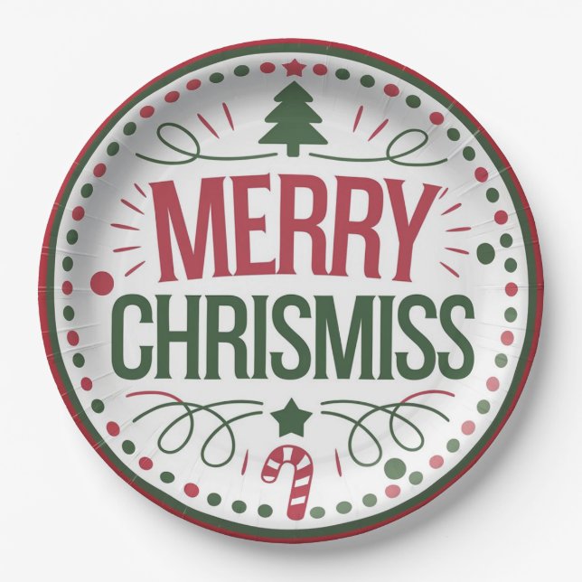 Christmas Party Paper Plates  (Front)