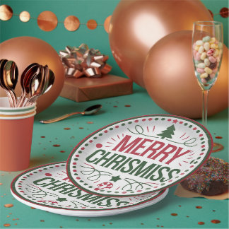 Christmas Party Paper Plates