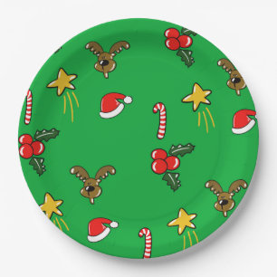 Christmas Party Paper Plates – Cute Pattern
