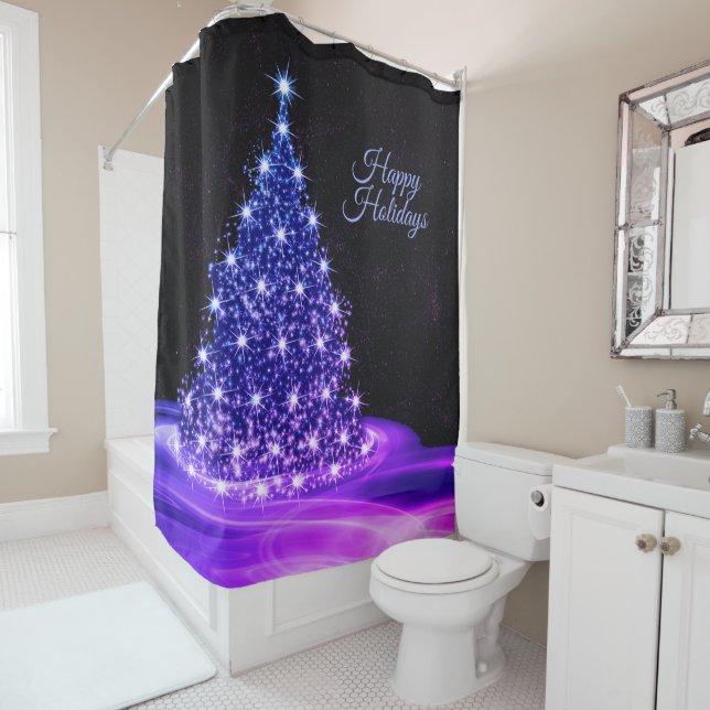 Christmas Party Pink Blue Tree Winter Black Rustic (In Situ)
