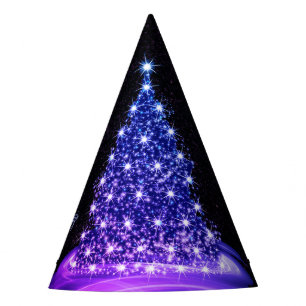 Christmas Party Pink Blue Tree Winter Black Rustic Hat