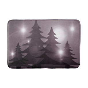 Christmas Party Pink Trees Holiday Winter Elegant Bath Mat