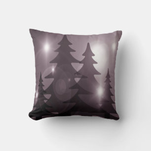 Christmas Party Pink Trees Holiday Winter Elegant Throw Pillow