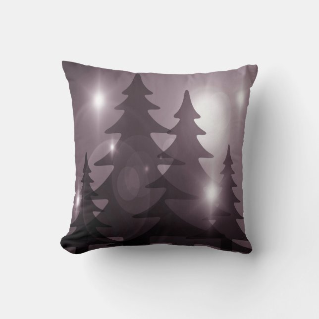 Christmas Party Pink Trees Holiday Winter Elegant Throw Pillow (Front)