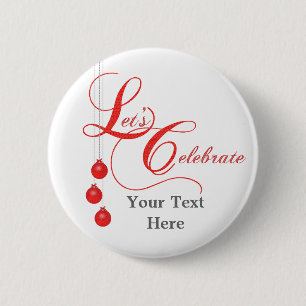 Christmas Party Red Lace 2 Inch Round Button