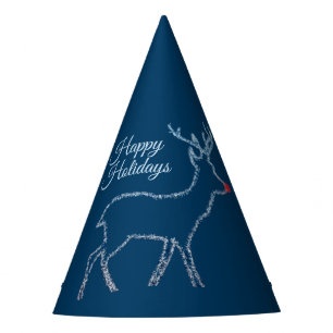 Christmas Party Reindeer Blue Sky Shiny Stars Hat