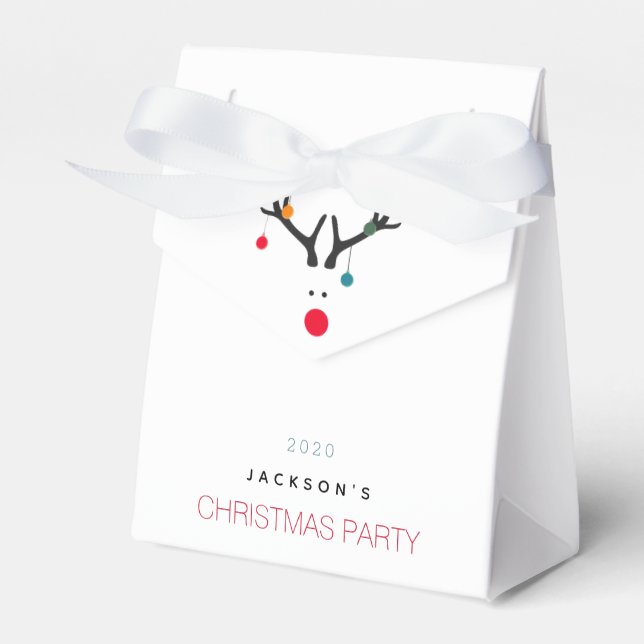 Christmas party reindeer odern minimalist favor box (Front Side)