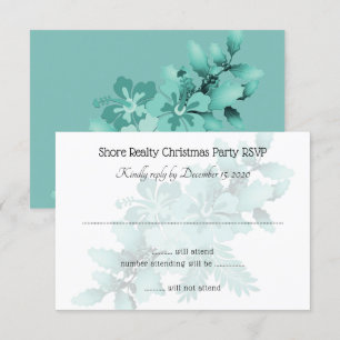 Christmas Party RSVP Guest Count Hibiscus Invitation