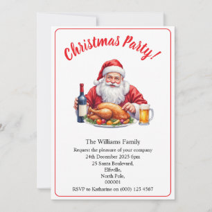 Christmas Party Santa Claus Design Xmas Invitation