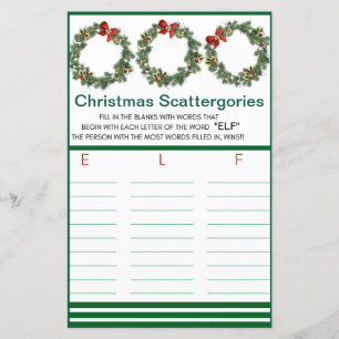 Christmas Party Scattergories Game