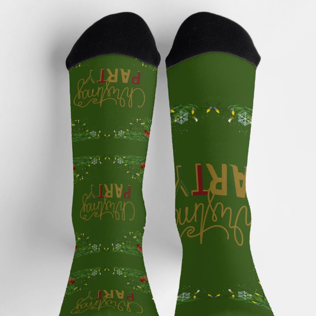 Christmas Party Script Green Socks (Top)