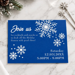 Christmas Party Silver Foil Snowflake Postcard