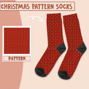 Christmas Party Star Red And Green Pattern  Socks