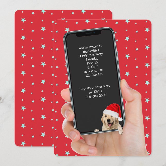 Christmas Party Text Invite (Front/Back)