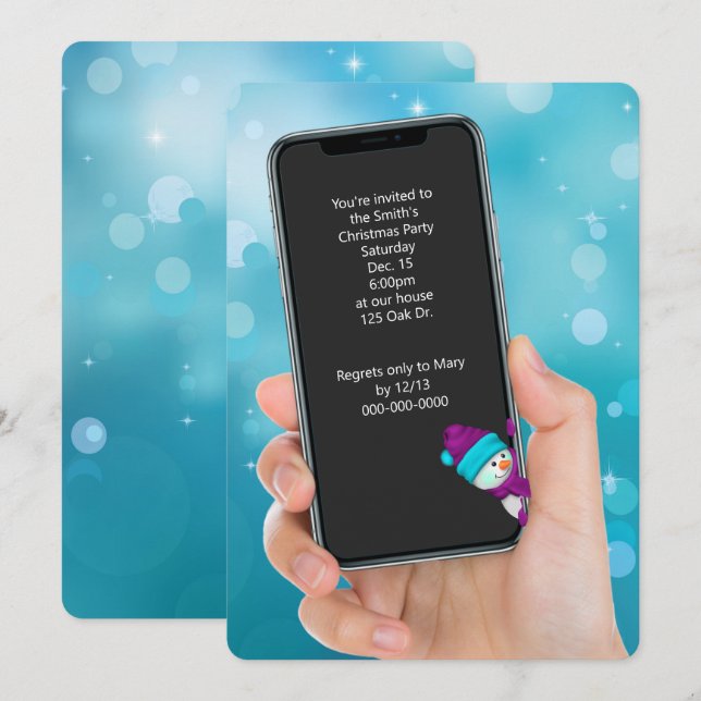 Christmas Party Text Message Invitation (Front/Back)