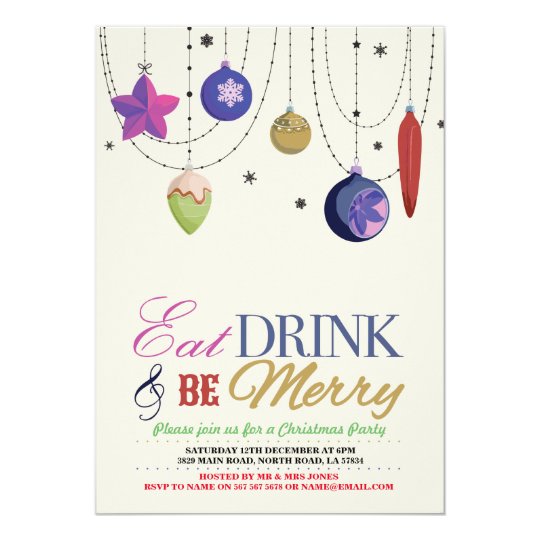 Christmas Party Tree Merry Xmas Festive Invite