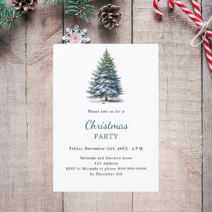 Christmas Party tree snow hand-drawn  Invitation