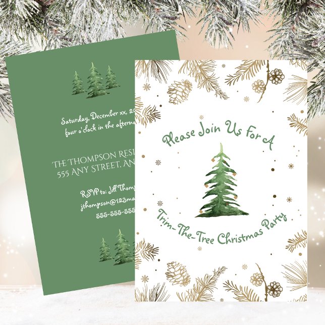 Christmas Party, Trim-The-Tree, Invitation (Christmas Party Trim-The-Tree Invitation)