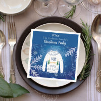 Christmas party ugly sweater blue snowflakes white