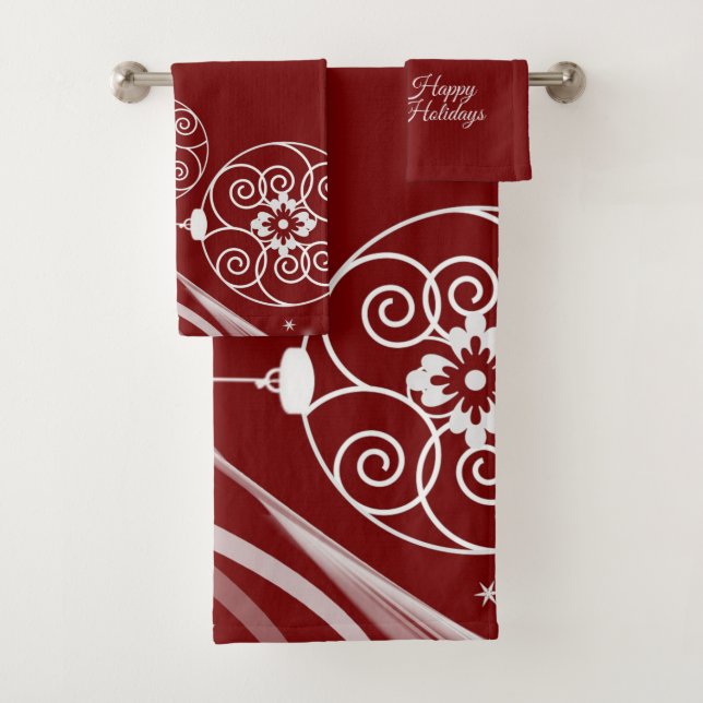 Christmas Party White Ornaments Stars Red Elegant (En situation)