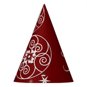 Christmas Party White Ornaments Stars Red Elegant Hat