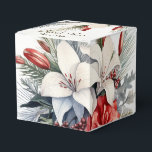 Christmas Party White Red Flowers Holidays Elegant Favor Box<br><div class="desc">Christmas Party White Red Flowers Holidays Elegant Favour Boxes. Unique,  beautiful,  stylish design. Easy to be personalized. Font style,  size and colours can be changed. Matching items available.</div>