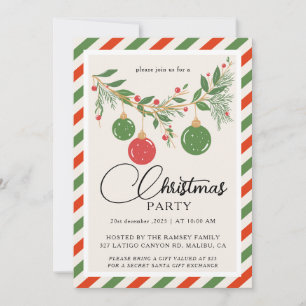 Christmas Party Winter Botanical Invitation