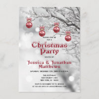 Christmas Party Winter Wonderland Red Ornaments