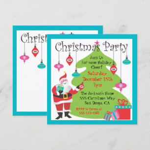 Christmas Party with hanging ornaments Invitation