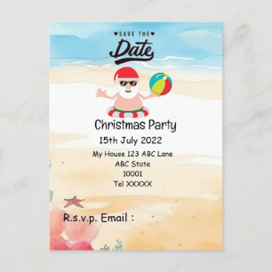Christmas party with SANTA CLAUS Save the date Postcard
