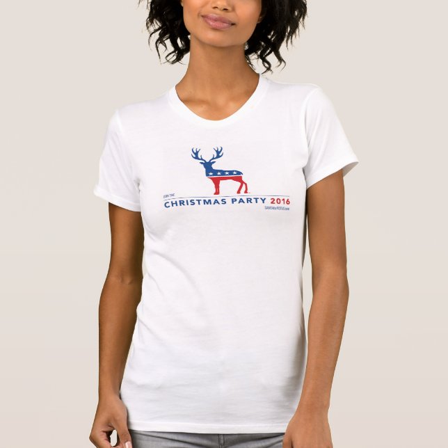"Christmas Party" women's Bella Canvas tee (Front)
