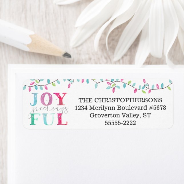 Christmas Pastel JOYFUL GREETINGS String Lights (Insitu)