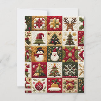 Christmas Patchwork Holiday Charm Greeting Card