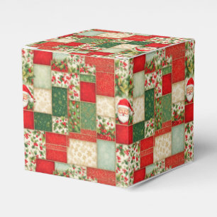 Christmas Patchwork in Red and Green Favor Box