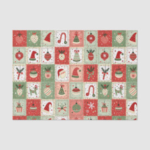 Christmas Patchwork Quilt Tissue Paper