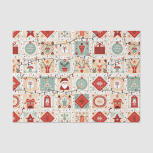 Christmas Patchwork Quilt Tissue Paper
