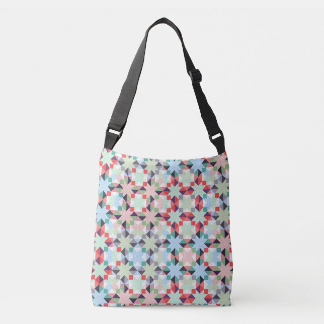 Christmas patchwork star  crossbody bag (Front)