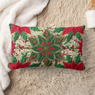 Christmas Patchwork Throw Pillow Cover Green & Red