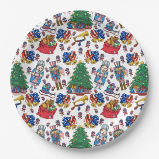 Christmas Patriotic Nutcrackers Paper Plate