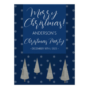 Christmas Patry Merry Tree Houndstooth Pattern Poster