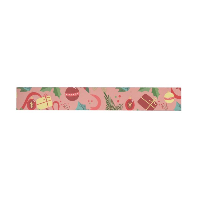 Christmas Pattern 2 Wrap Around Label (Individual)
