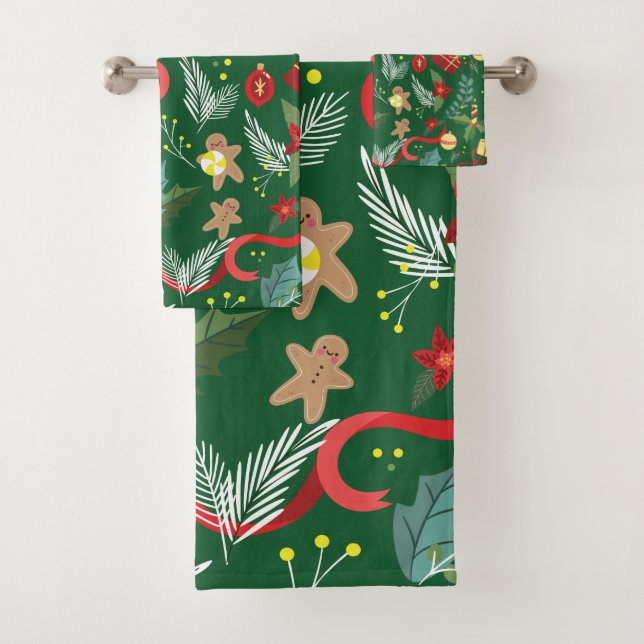 Christmas Pattern 5 Bath Towel Set (Insitu)