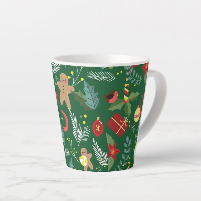 Christmas Pattern 5 Latte Mug (Right Angle)