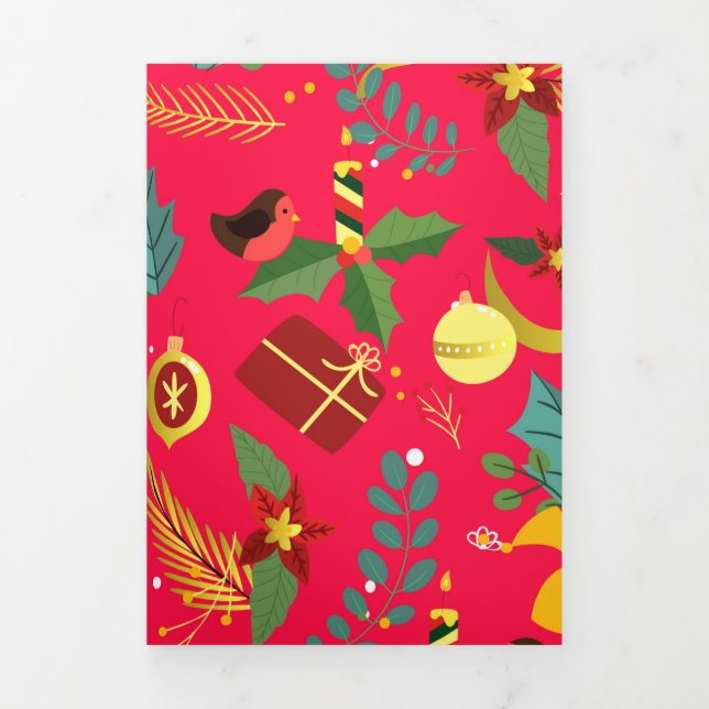 Christmas Pattern 6 Tri-Fold Holiday Card (Cover)