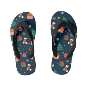 Christmas Pattern 96 Kid's Flip Flops