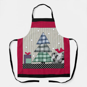 Christmas pattern, applique, new year, christmas apron