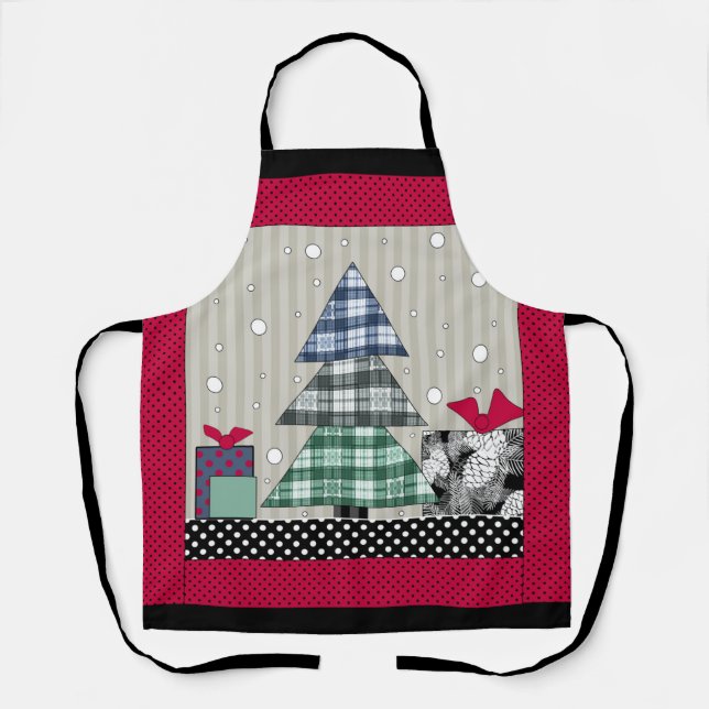 Christmas pattern, applique, new year, christmas   apron (Front)