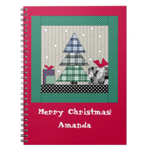 Christmas pattern, applique, new year, christmas notebook